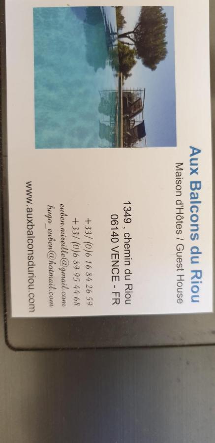 "Aux Balcons Du Riou" Avec Vue Mer 180 Degres Vence Luaran gambar