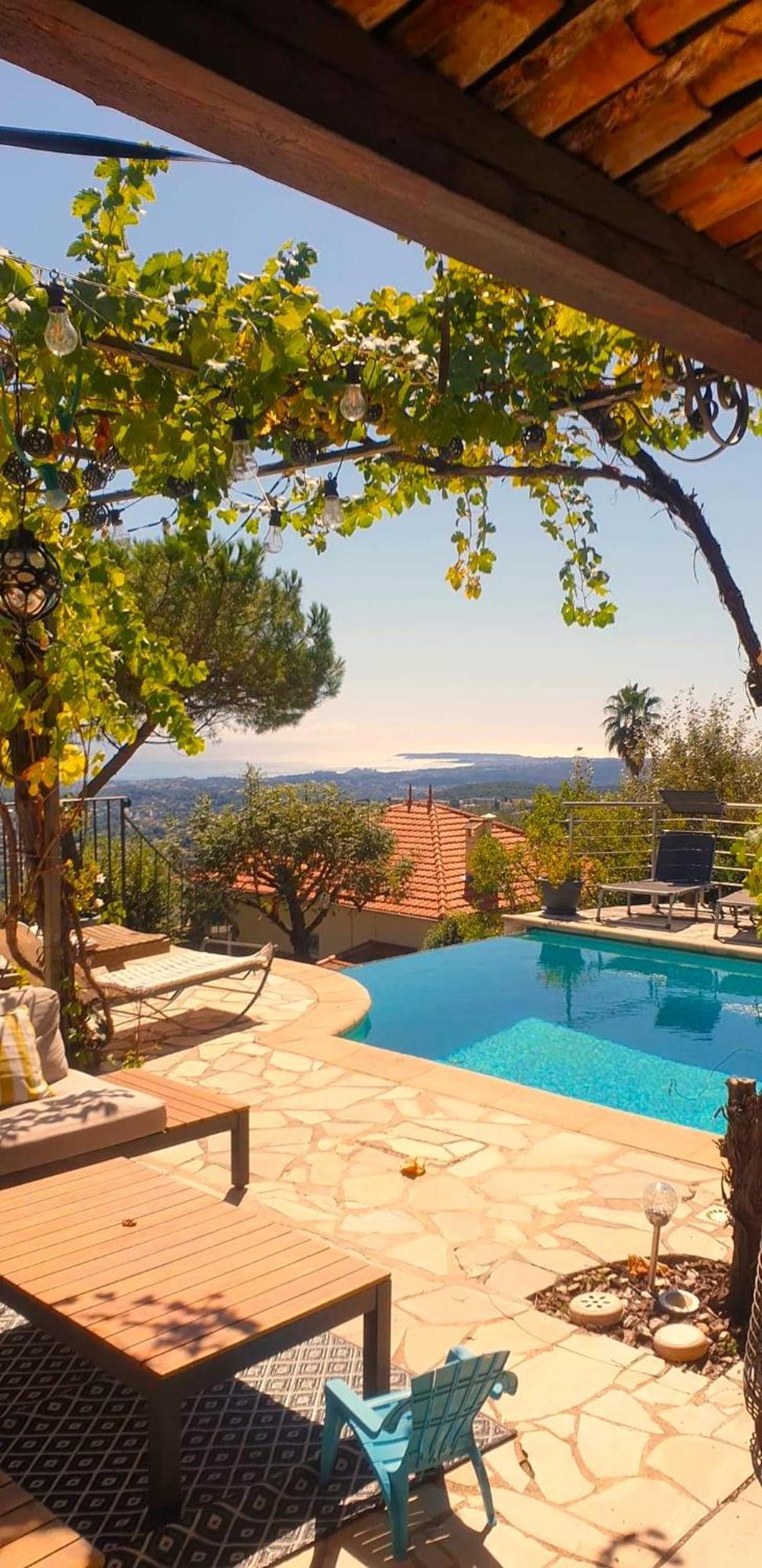 "Aux Balcons Du Riou" Avec Vue Mer 180 Degres Vence Luaran gambar